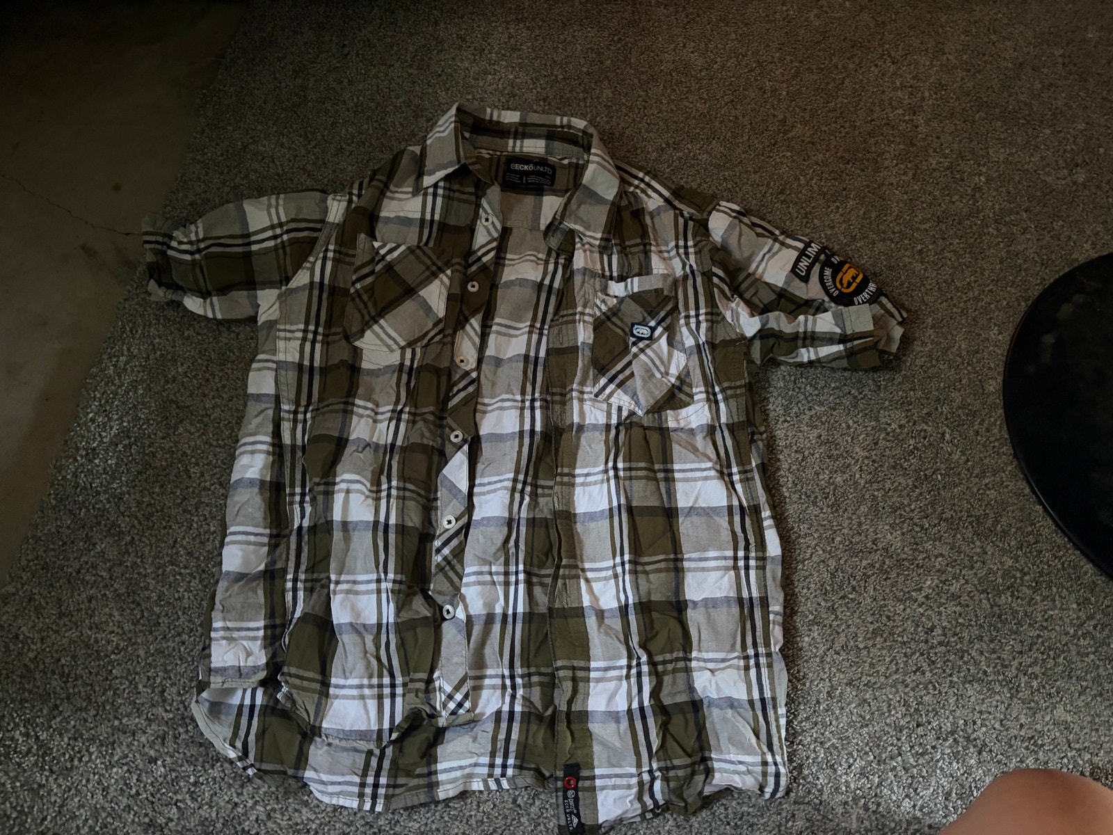 Y2k Ecko Unltd Mens Large Button Front Shirt